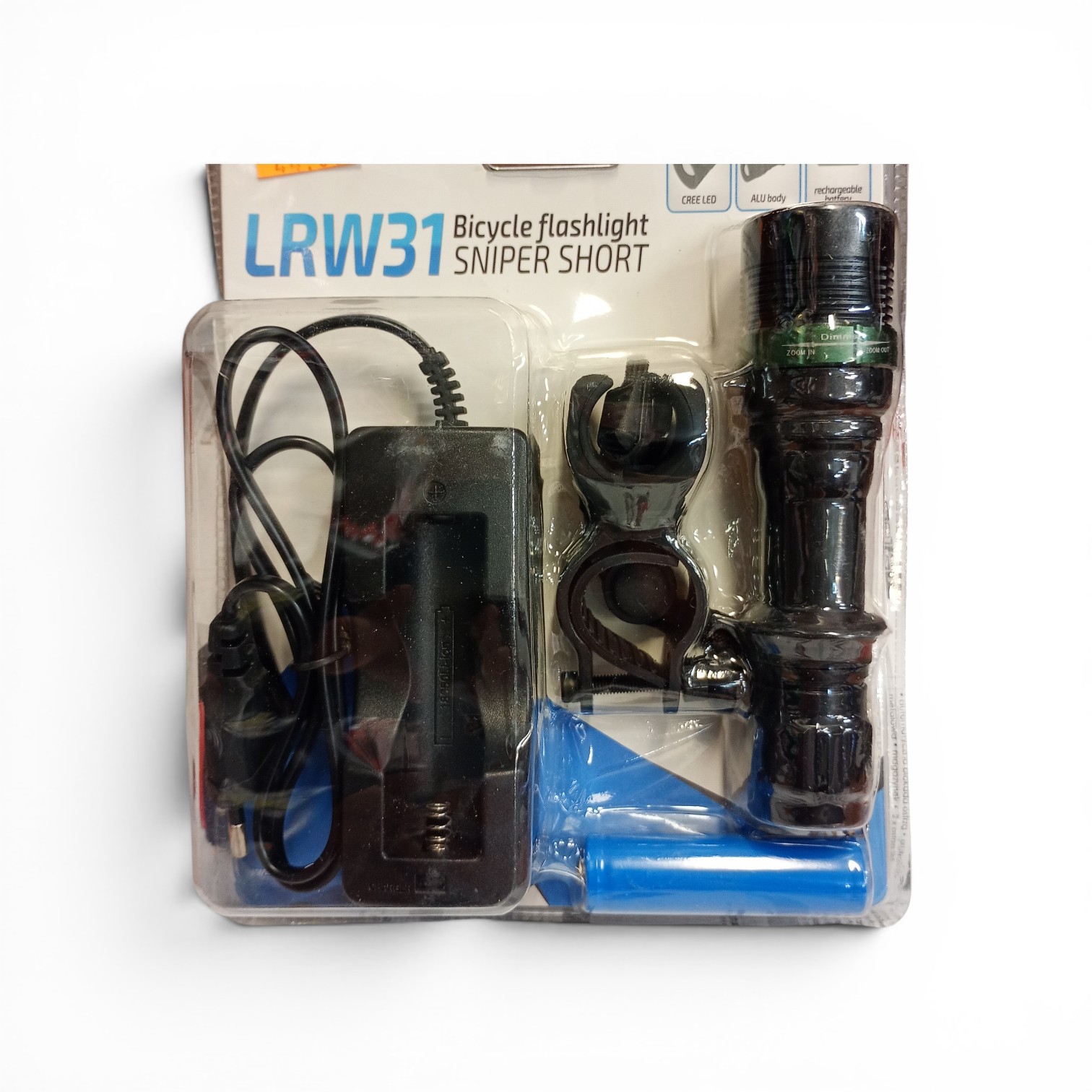 Latarka rowerowa LED aku
